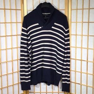 Banana Republic Sweater, L & Blue w/ Beige stripes